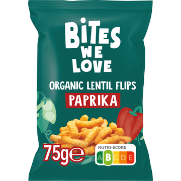 BitesWeLove Flip Its Paprika Lentil Puffs 75 g bij Jumbo | Flickmyhouse