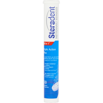 Steradent Reiniger Triple Action Plus Tabletten 30 Stuks bij Jumbo | Flickmyhouse