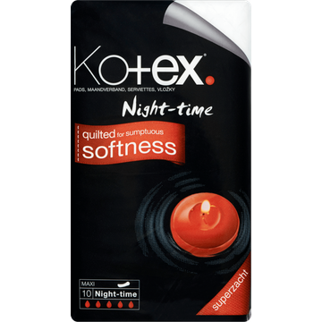 Kotex® Maxi NightTime Maandverband 10 Stuks bij Jumbo | Flickmyhouse