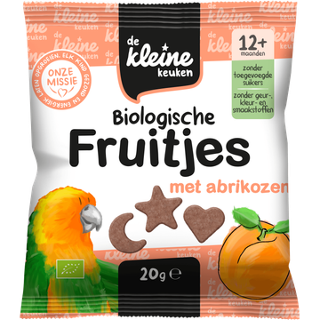 De Kleine Keuken Biologische Fruitjes met Abrikozen 20 g bij Jumbo | Flickmyhouse