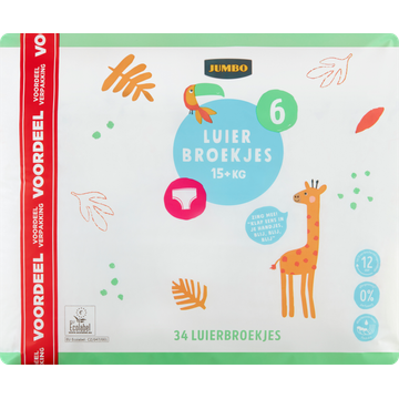 Jumbo Luierbroekjes Maat 6 15+ kg Voordeelverpakking 34 Stuks | Flickmyhouse