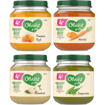 Olvarit Maaltijdpotjes 4+ Maanden 4 x 125g bij Jumbo | Flickmyhouse