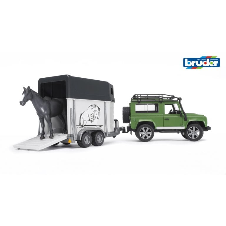 Bruder 02592 Landrover met Paardentrailer + Paard | Kopen bij Flickmyhouse