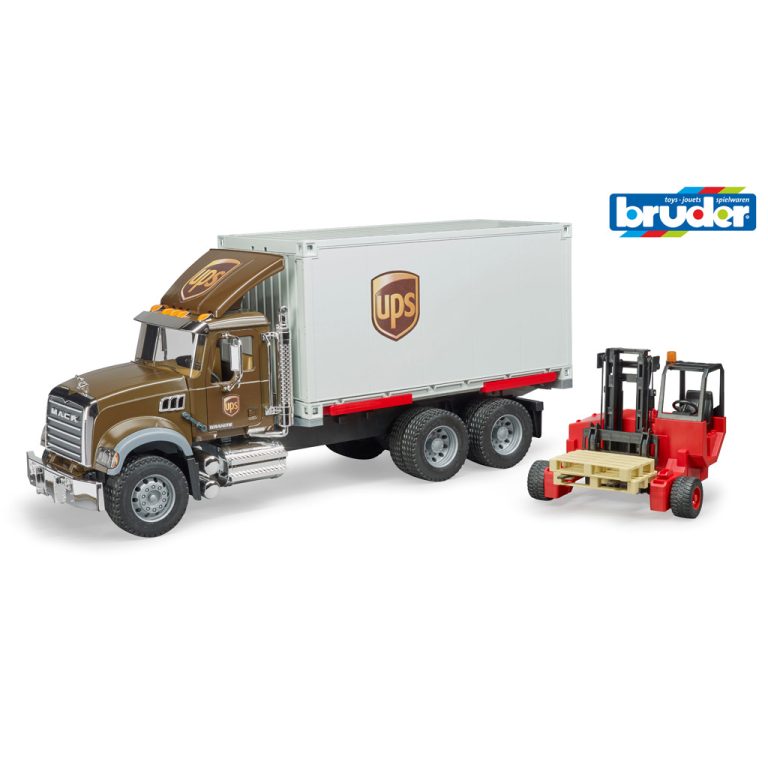Bruder 2828 Mack UPS Vrachtwagen Met Heftruck | Kopen bij Flickmyhouse