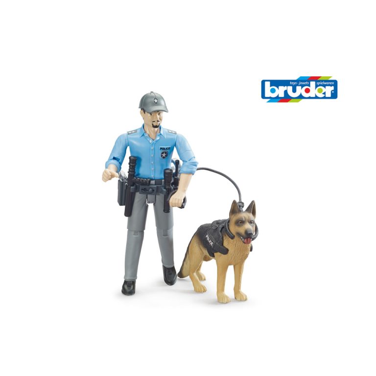 Bruder 62150 BWorld Politieman met Hond | Kopen bij Flickmyhouse