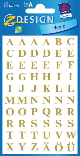 Avery AV-3727 Letteretiket 2 Vel Goud 10 Setjes met 2 Vel | Kopen bij Flickmyhouse