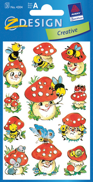 Avery AV-4304 Etiket 3 Vel Paddenstoelen 10 Setjes met 3 Vel | Kopen bij Flickmyhouse