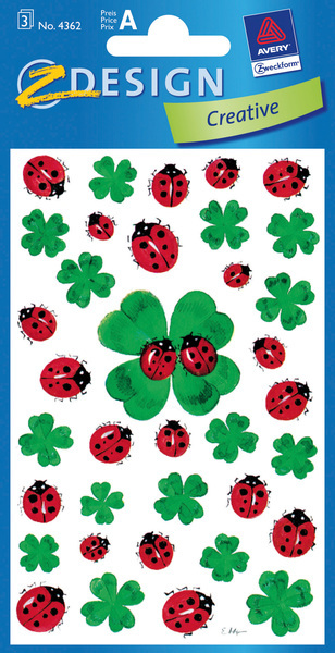 Avery AV-4362 Etiket 3 Vel Klavers/Lieveheersbeestjes 10 Setjes met 3 Vel | Kopen bij Flickmyhouse