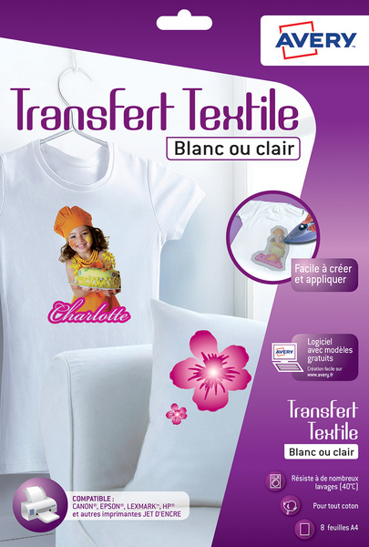 Avery AV-C9405-8 Transferfolie T-shirt A4 Transparant Doos A 8 Vel | Kopen bij Flickmyhouse