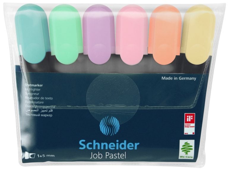 Schneider S-115097 Highlighter Job Pastel Kleur Ass. Etui A 6st. | Kopen bij Flickmyhouse