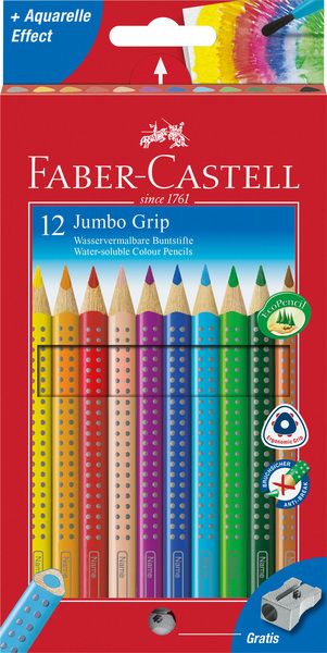 Faber Castell FC-110912 Kleurpotlood Jumbo GRIP Etui à 12 Stuks | Kopen bij Flickmyhouse
