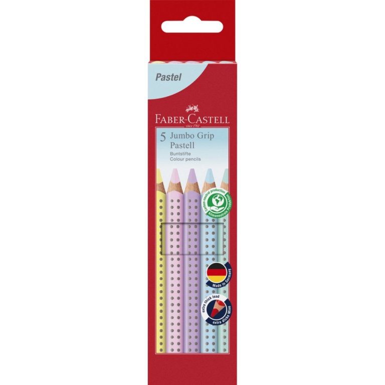Faber Castell FC-110991 Jumbo Grip Kleurpotlood Pastel 5 Stuks | Kopen bij Flickmyhouse