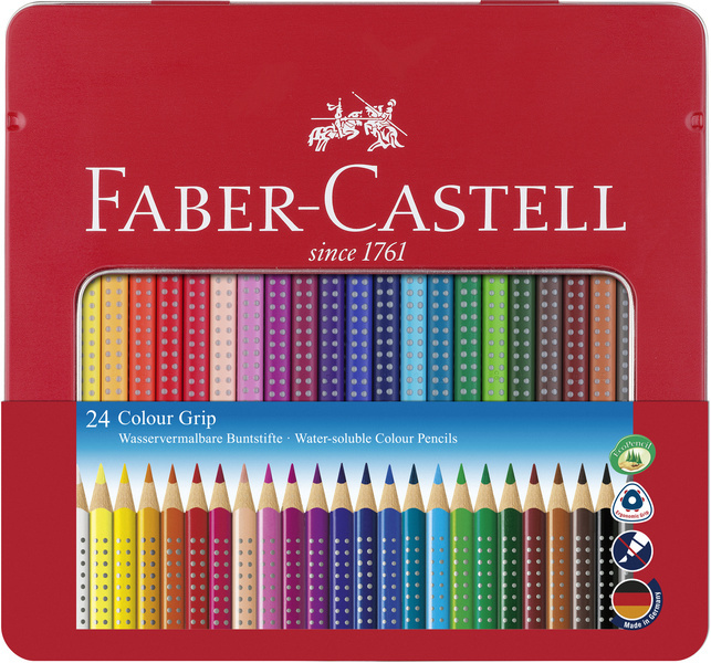 Faber Castell FC-112423 Kleurpotlood Faber-Castell GRIP Metalen Etui A 24 Stuks | Kopen bij Flickmyhouse