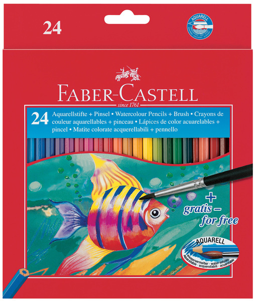 Faber Castell FC-114425 Aquarelpotlood Faber-Castell Etui A 24 Stuks + Penseel | Kopen bij Flickmyhouse