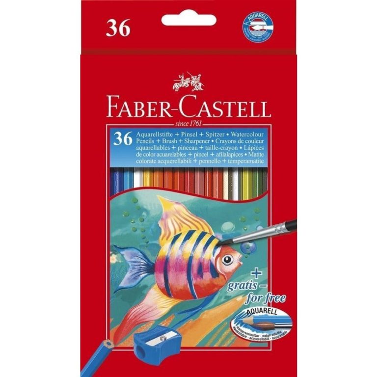 Faber Castell FC-114437 Aquarelpotloden + Slijper en Penseel 36 Stuks | Kopen bij Flickmyhouse
