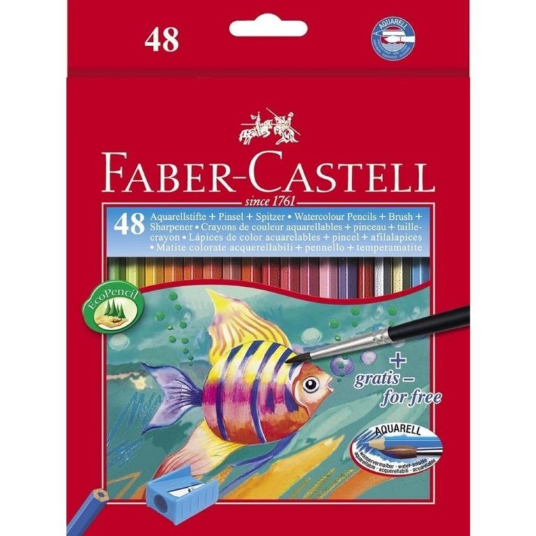 Faber Castell FC-114448 Aquarelpotloden + Slijper en Penseel 48 Stuks | Kopen bij Flickmyhouse