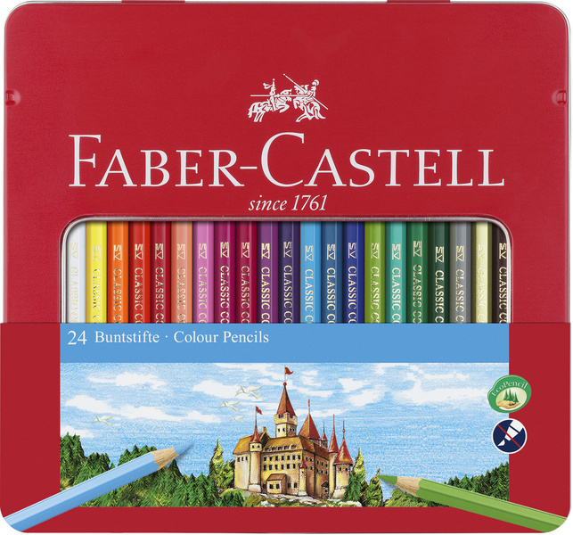 Faber Castell FC-115824 Kleurpotlood Faber-Castell Castle Zeskantig Metalen Etui Met 24 Stuks | Kopen bij Flickmyhouse