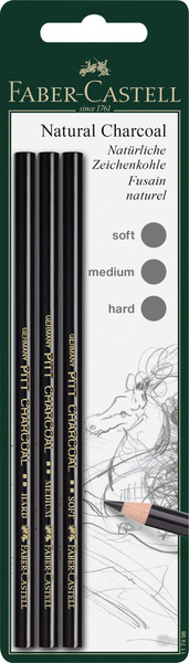 Faber Castell FC-117498 Houtskool Pitt Monochrome 3 Stuks | Kopen bij Flickmyhouse