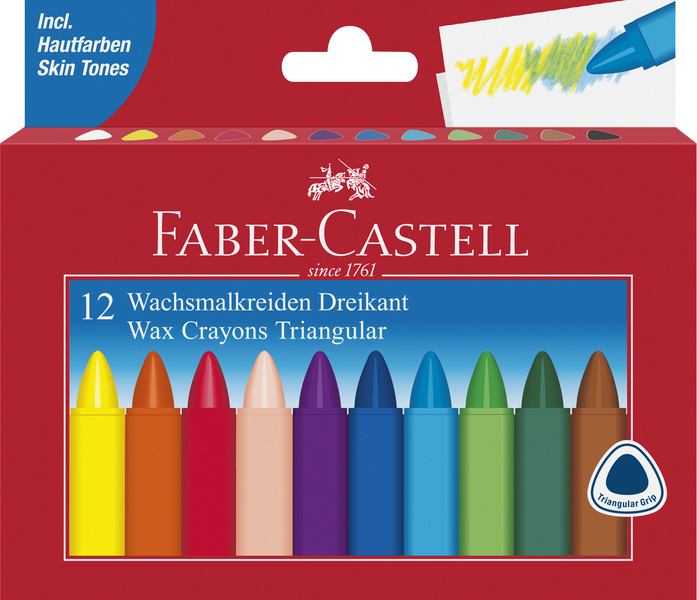 Faber Castell FC-120010 Waskrijt Driehoek 12 Stuks | Kopen bij Flickmyhouse