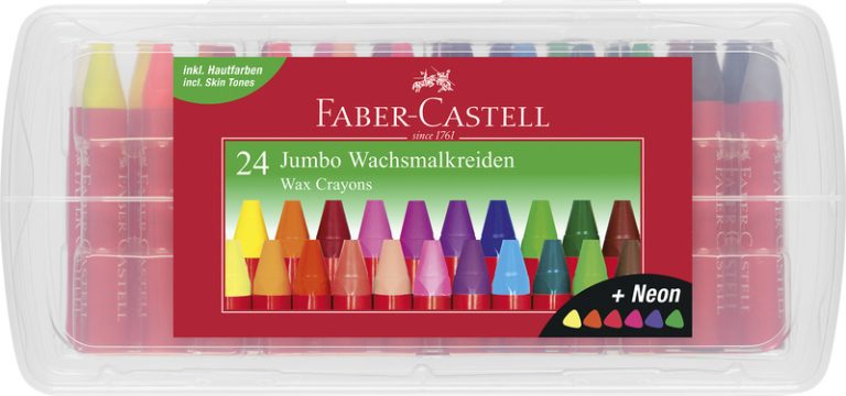 Faber Castell FC-120034 Waskrijt Jumbo In Opbergbox 24 Stuks | Kopen bij Flickmyhouse