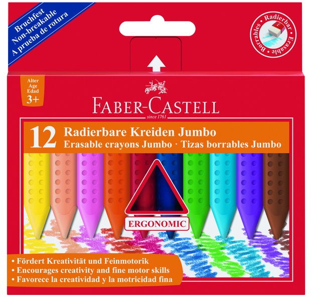 Faber Castell FC-122540 Krijt Jumbo GRIP Doos 12 Stuks | Kopen bij Flickmyhouse