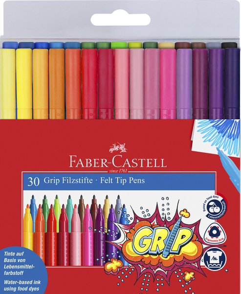 Faber Castell FC-155335 30 Viltstiften Grip Doos 6 Stuks | Kopen bij Flickmyhouse