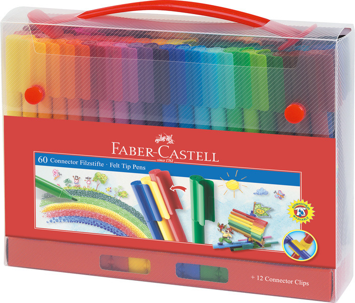 Faber Castell FC-155560 Viltstiften Faber-Castell Connector Koffer 60 Stuks | Kopen bij Flickmyhouse