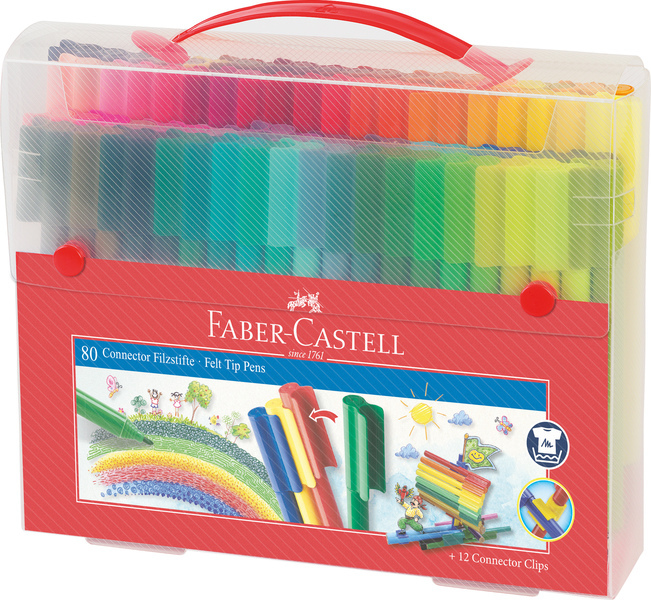 Faber Castell FC-155579 Uitwasbare Connector Stiften Koffer 80 Stuks | Kopen bij Flickmyhouse
