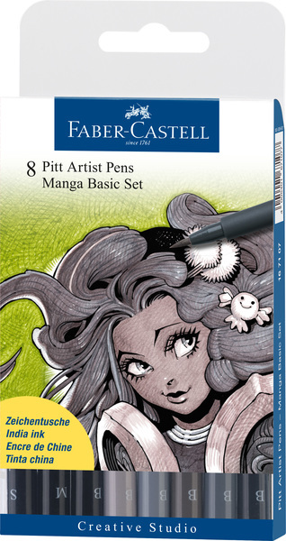 Faber Castell FC-167107 Tekenstift Faber-Castell Pitt Artist Pen Manga 8-delig Etui Basic | Kopen bij Flickmyhouse