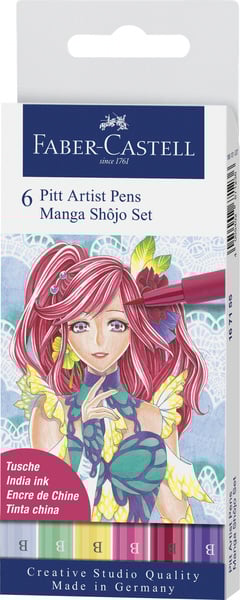 Faber Castell FC-167155 Tekenstift Faber-Castell Pitt Artist Pen Manga 6-delig Etui Shôjo | Kopen bij Flickmyhouse