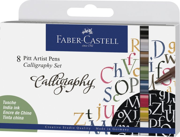 Faber Castell FC-167508 Pitt Artist Pen Kalligrafieset 8 Pennen | Kopen bij Flickmyhouse