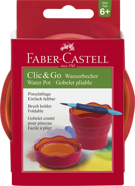 Faber Castell FC-181517 Watercup Clic & Go Roze/Oranje | Kopen bij Flickmyhouse