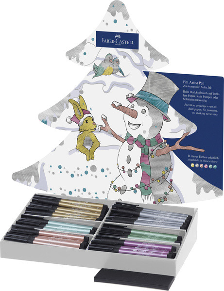 Faber Castell FC-267112 Tekenset Pitt Artist Pen Kerstdisplay | Kopen bij Flickmyhouse