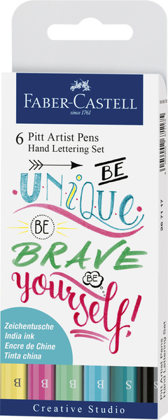 Faber Castell FC-267116 Tekenstift Faber-Castell Pitt Artist Pen Handlettering I 6-delig Etui | Kopen bij Flickmyhouse