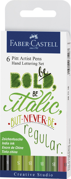 Faber Castell FC-267117 Tekenstift Faber-Castell Pitt Artist Pen Handlettering 6-delig Etui | Kopen bij Flickmyhouse