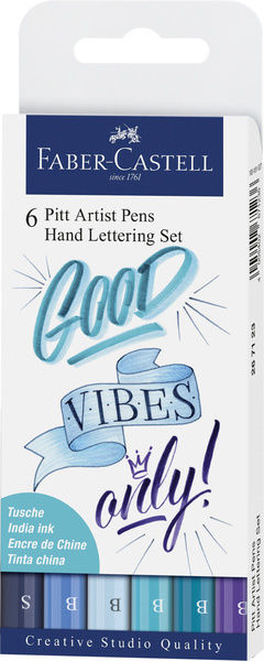 Faber Castell FC-267123 Tekenstift Faber-Castell Pitt Artist Pen Letteringset 6x | Kopen bij Flickmyhouse