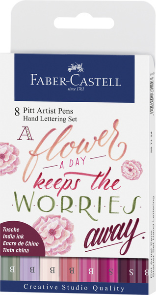 Faber Castell FC-267124 Tekenstift Faber-Castell Pitt Artist Pen Letteringset 8x | Kopen bij Flickmyhouse
