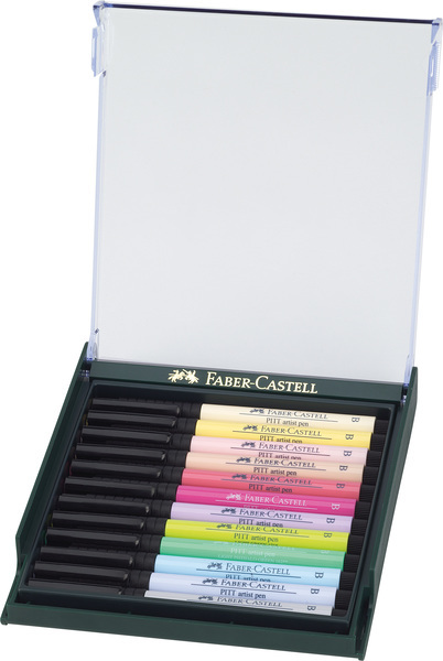 Faber Castell FC-267420 Tekenstift Faber-Castell Pitt Artist Pen Brush Set 12 Stuks Pastel | Kopen bij Flickmyhouse