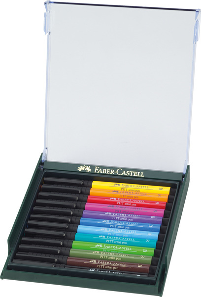 Faber Castell FC-267421 Tekenstift Faber-Castell Pitt Artist Pen Brush Set 12 Stuks Basic | Kopen bij Flickmyhouse