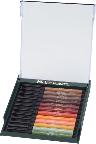 Faber Castell FC-267422 Tekenstift Faber-Castell Pitt Artist Pen Brush Set 12 Stuks Earth Tones | Kopen bij Flickmyhouse