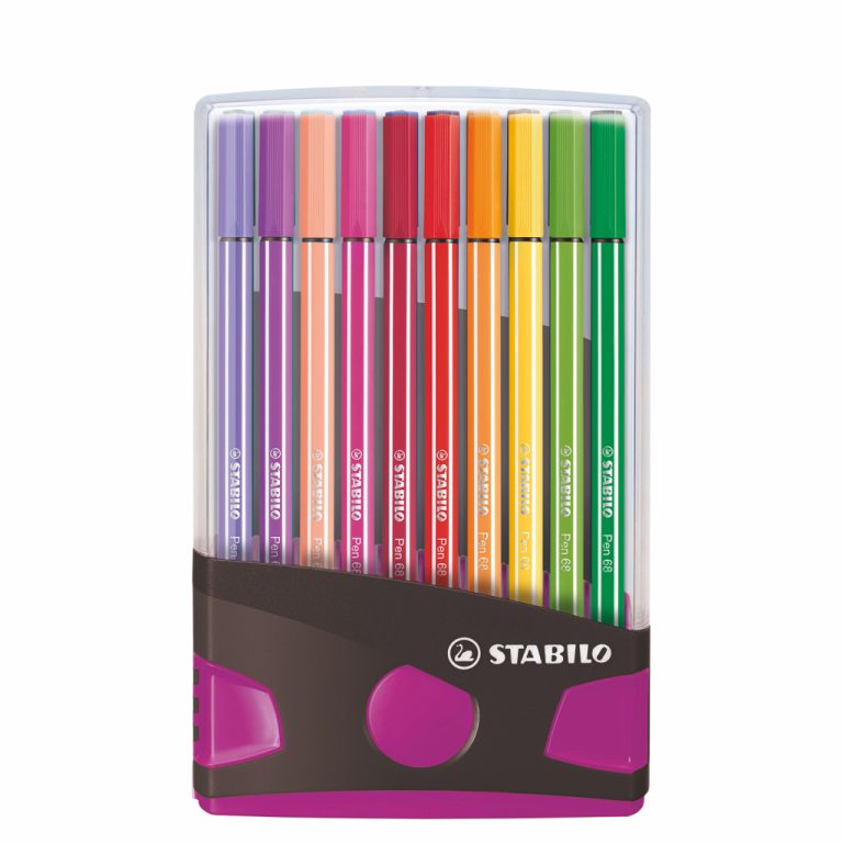 Stabilo Pen 68 in 20 Kleuren Antraciet/Roze | Kopen bij Flickmyhouse