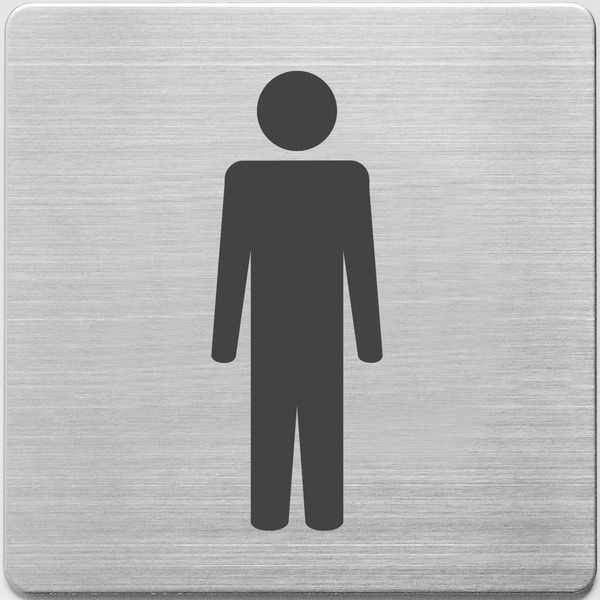 Alco AL-450-2 Pictogram RVS 90x90x1mm - WC Mannen - | Kopen bij Flickmyhouse