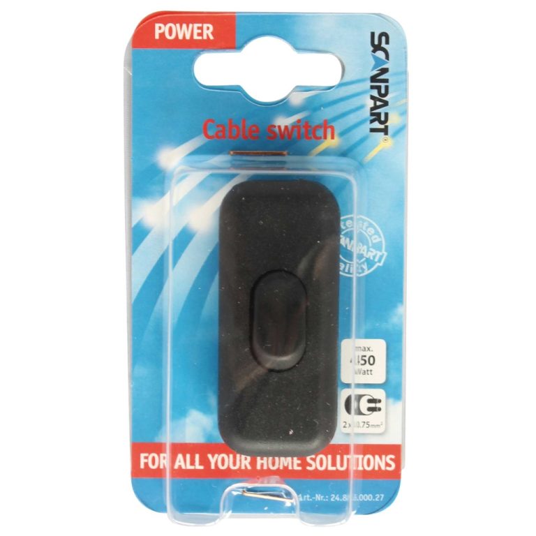 Scanpart Snoerschakelaar Zwart 1p 2amp | Kopen bij Flickmyhouse