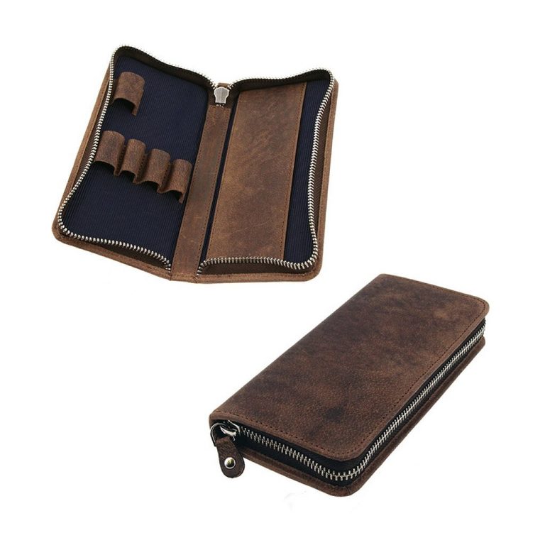 Alassio JU-2648 Leren Etui 17x8x2.5 cm Bruin | Kopen bij Flickmyhouse