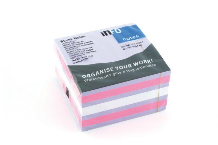 Info Notes IN-5654-63 75x75mm Assorti Blok A 450 Vel | Kopen bij Flickmyhouse