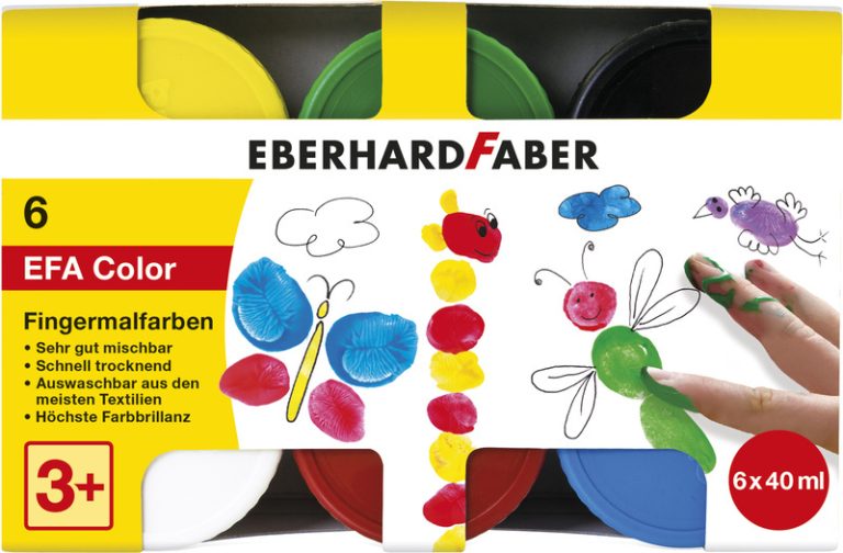 Eberhard Faber EF-578606 Vingerverf 6 Kleuren 6x40ml | Kopen bij Flickmyhouse