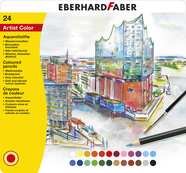 Eberhard Faber EF-516025 Aquarelpotlood Metalen Etui A 24 Stuks | Kopen bij Flickmyhouse