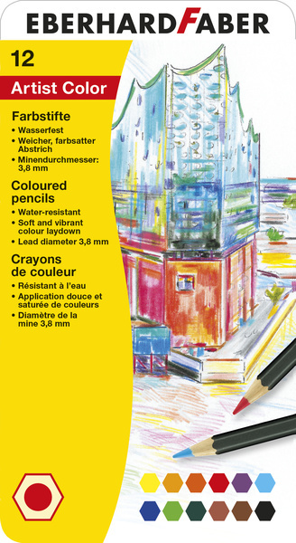 Eberhard Faber EF-516112 Kleurpotloden Metaaletui 12 Stuks | Kopen bij Flickmyhouse