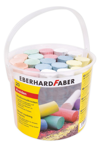 Eberhard Faber EF-526512 Stoepkrijt Emmer Met 20 Krijtjes | Kopen bij Flickmyhouse