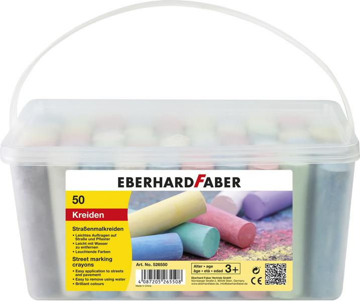 Eberhard Faber EF-526550 Stoepkrijt Emmer Met 50 Krijtjes | Kopen bij Flickmyhouse